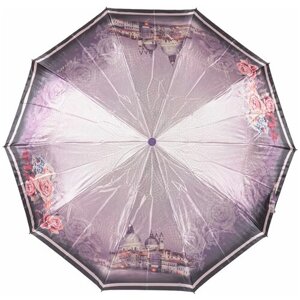 Зонт Frei Regen, полуавтомат, 3 сложения, купол 98 см., 10 спиц, для женщин, фиолетовый