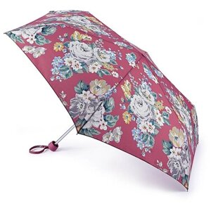 Зонт FULTON, механика, 3 сложения, купол 96 см., 6 спиц, чехол в комплекте, для женщин, розовый