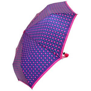 Зонт Lantana Umbrella, автомат, 3 сложения, купол 98 см., 8 спиц, система «антиветер», чехол в комплекте, для женщин, фуксия, синий
