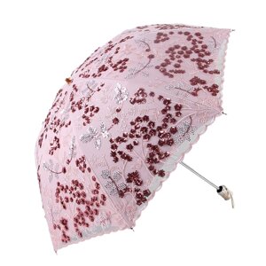 Зонт механика, 2 сложения, купол 87 см., 8 спиц, чехол в комплекте, в подарочной упаковке, для женщин, розовый