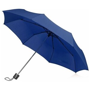 Зонт Oasis, механика, 3 сложения, купол 97 см., 8 спиц, чехол в комплекте, для женщин, синий