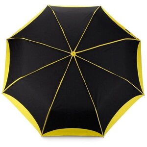Зонт PLANET, автомат, 3 сложения, купол 100 см., 8 спиц, чехол в комплекте, желтый