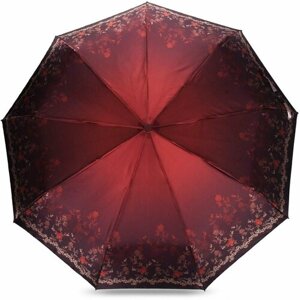 Зонт Popular, автомат, 3 сложения, купол 94 см., 9 спиц, чехол в комплекте, для женщин, красный