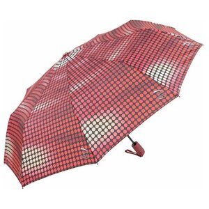 Зонт Rain Lucky, полуавтомат, 3 сложения, купол 94 см., 9 спиц, для женщин, красный