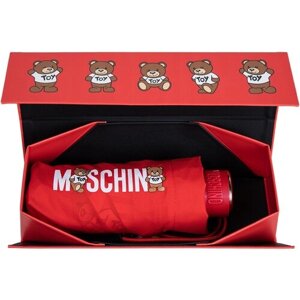 Зонт складной Moschino 8550-superminiC Logo with bears Red+Box teddy