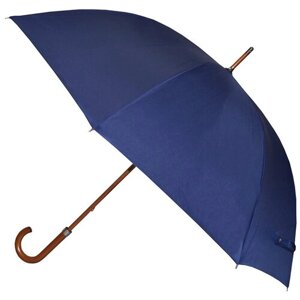 Зонт-трость Ame Yoke, механика, купол 116 см., 8 спиц, деревянная ручка, чехол в комплекте, для мужчин, синий