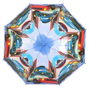 Зонт-трость ArtRain, автомат, купол 82 см., 8 спиц, голубой