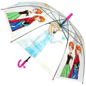 Зонт-трость Играем вместе, полуавтомат, купол 50 см., прозрачный, для девочек, мультиколор