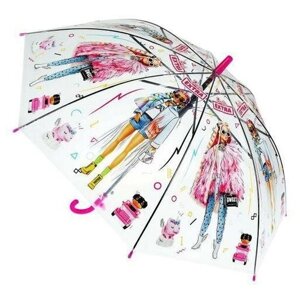 Зонт-трость Играем вместе, полуавтомат, прозрачный, мультиколор