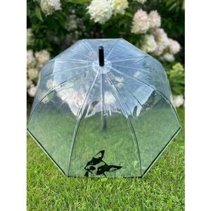 Зонт-трость NN, полуавтомат, купол 80 см., мини-зонт, черный