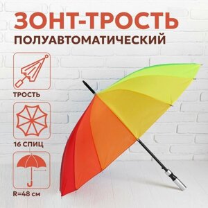 Зонт-трость полуавтомат, для женщин, мультиколор