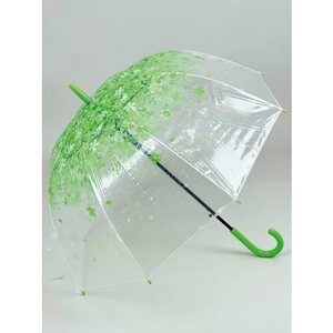 Зонт-трость полуавтомат, для женщин, зеленый