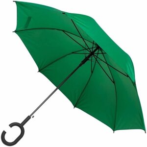 Зонт-трость полуавтомат, купол 101 см, 8 спиц, зеленый
