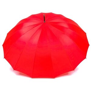 Зонт-трость полуавтомат, купол 115 см, 16 спиц, красный