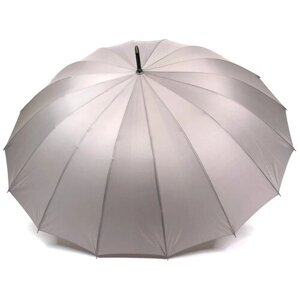 Зонт-трость полуавтомат, купол 115 см, 16 спиц, серый