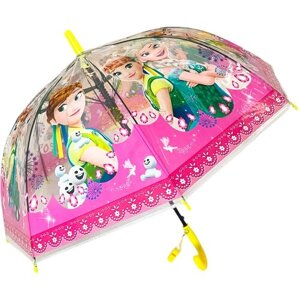 Зонт-трость полуавтомат, купол 82 см., для девочек, мультиколор