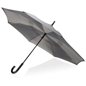 Зонт-трость XD COLLECTION, механика, купол 115 см., 8 спиц, обратное сложение, система «антиветер», серый