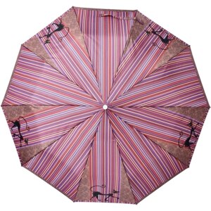 Зонт ZEST, полуавтомат, 3 сложения, купол 110 см., 10 спиц, система «антиветер», чехол в комплекте, для женщин, розовый, коралловый