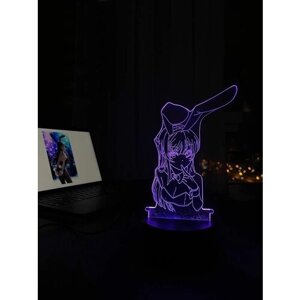 3D Светильник-ночник Сакурадзима Май Аниме (Этот глупый свин. ночник для мальчиков и девочек