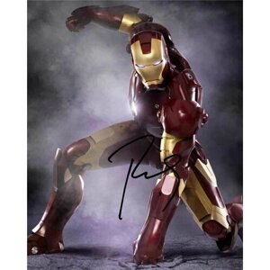 Автограф Роберт Дауни-младший Железный человек Марвел - Автограф Robert Downey Jr. Iron Man - Фото с автографом, Подписанная фотография, Автограф знаменитости, Подарок, Автограмма, Размер 20х25 см
