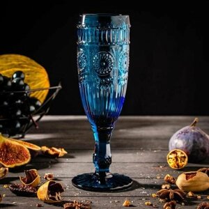 Бокал из стекла для шампанского Magistro «Ларго», 180 мл, 719,7 см, цвет синий (комплект из 10 шт)
