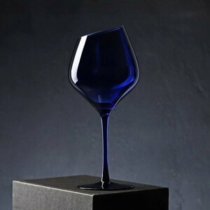 Бокал из стекла для вина Magistro «Иллюзия», 540 мл, 1024 см, цвет синий (комплект из 3 шт)