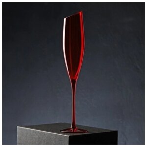 Бокал стеклянный для шампанского Magistro «Иллюзия», 160 мл, 5,527,5 см, цвет красный
