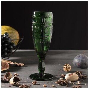 Бокал стеклянный для шампанского Magistro «Ларго», 180 мл, 719,7 см, цвет зелёный