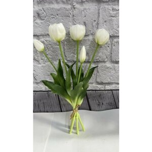 Букет пионовидных тюльпанов, 5шт, цвет белый