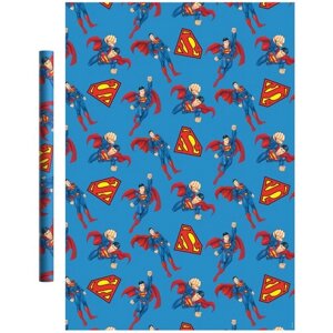 Бумага упаковочная ND Play Superman 100х70 см, 2 шт., синий