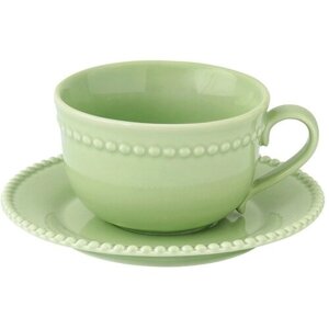 Чашка с блюдцем Tiffany, зелёная, 0,25 л (Easy Life)