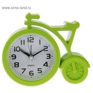 Часы - будильник настольные "Велосипед", дискретный ход, циферблат d-7 см, 11 x 13 см, АА