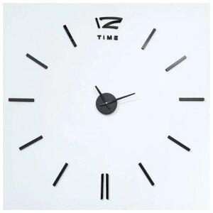 Часы-наклейка, серия: DIY, "Кайро", плавный ход, d-65 см, 1 АА, серебро