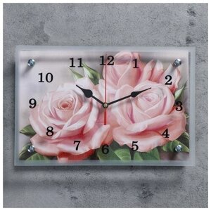 Часы настенные, серия: Цветы, Розы'20х30 см