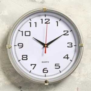 Часы настенные, серия-Классика, "Модерн", серебро, 24,5x24,5 см