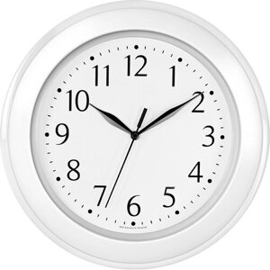 Часы настенные Troyka ход плавный, круглые, 30х30х5 см, белая рамка (122211201)