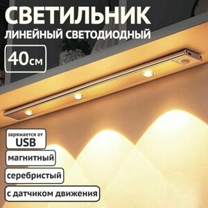 Cветильник с датчиком движения. Беспроводной ночник с USB зарядкой. Светодиодная подсветка для кухни/прихожей/комнаты подвесная. Потолочная лампа. IkoloL
