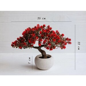Декоративное искусственное растение дерево бонсай в кашпо горшке для декора интерьера искусственный цветок
