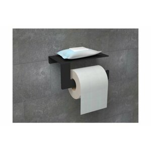 Держатель для туалетной бумаги Embodiment EMB-TP-B, с полкой хранения, черный