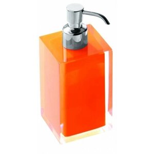 Дозатор для жидкого мыла Gedy Rainbow RA81(67) настольный, хром/оранжевый