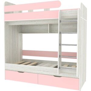 Двухъярусная кровать Юниор 5 80x160 Винтерберг Розовый