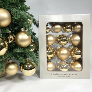 Edelman Набор стеклянных шаров Blanchett - Classic Gold, 5-7 см, 26 шт 86451