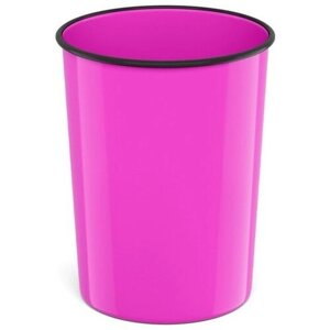 ErichKrause Корзина для бумаг и мусора 13,5 литров ErichKrause Neon Solid, пластиковая, литая, розовая