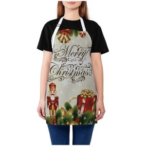 Фартук кухонный JoyArty "Рождественское поздравление", универсальный размер для женщин и мужчин