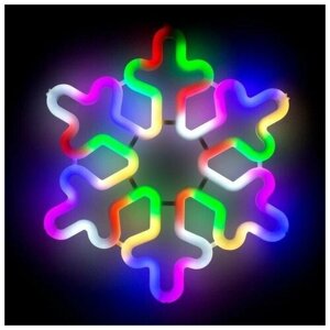Фигура светодиодная 'Снежинка' 30х30х2 см, фиксинг, 220 В, мульти