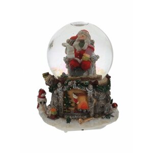 Фигурка новогодняя в стеклянном шаре "Дед Мороз", 12,5х12,5х15,5 см