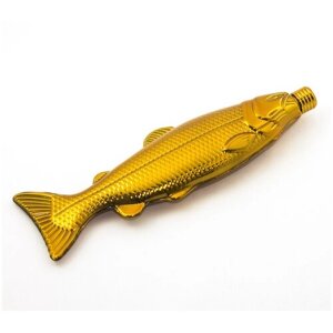 Фляга Рыба золотая 100 мл армейская, походная, подарочная для рыбака, мужчине, мальчику, сыну, коллеге, начальнику, другу, мужу, военному 23 февраля