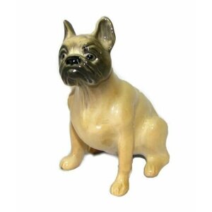 Французский бульдог (окрас палевый) фарфоровая статуэтка собаки