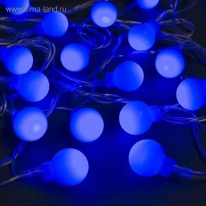 Гирлянда «Нить» 5 м с насадками «Шарики синие», IP20, прозрачная нить, 30 LED, свечение синее, 8 режимов, 220 В
