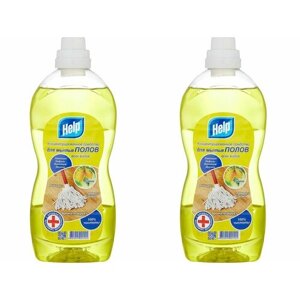 Help Средство чистящее для мытья полов Лимон, 1 л, 2 шт